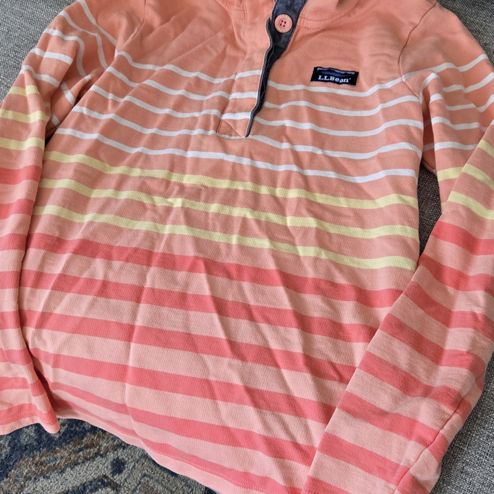 L.L. Bean Long Sleeve Orange and Yellow Tee